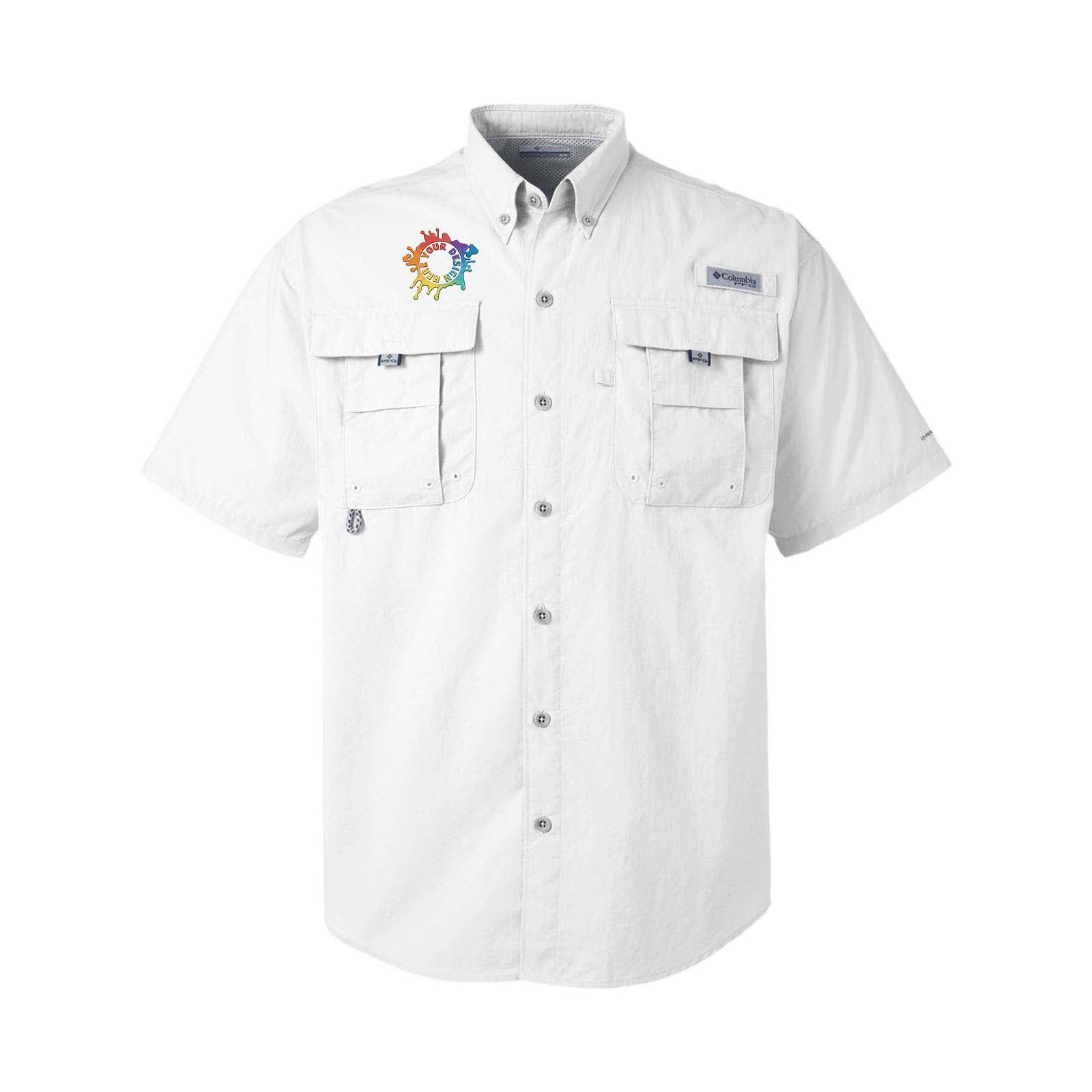 Columbia Men's Bahama II Short-Sleeve Shirt Embroidery White / Large