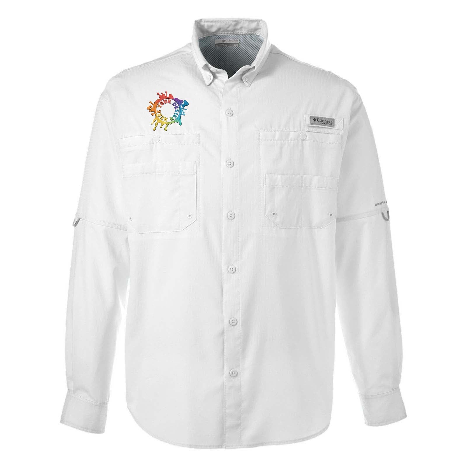 Columbia Men's Tamiami II Long-Sleeve Shirt Embroidery White / x Large