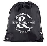 Combined Family Reunion Custom Names Polyester Drawstring Bag