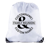 Combined Family Reunion Custom Names Polyester Drawstring Bag - Mato & Hash
