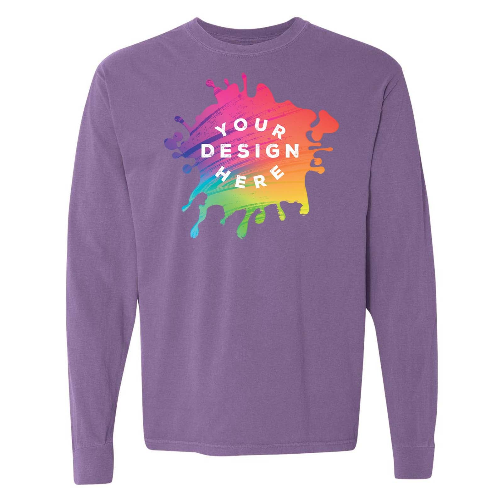 Comfort Colors Garment Dyed Heavyweight Men's 100% Cotton Long Sleeve T-Shirt - Mato & Hash