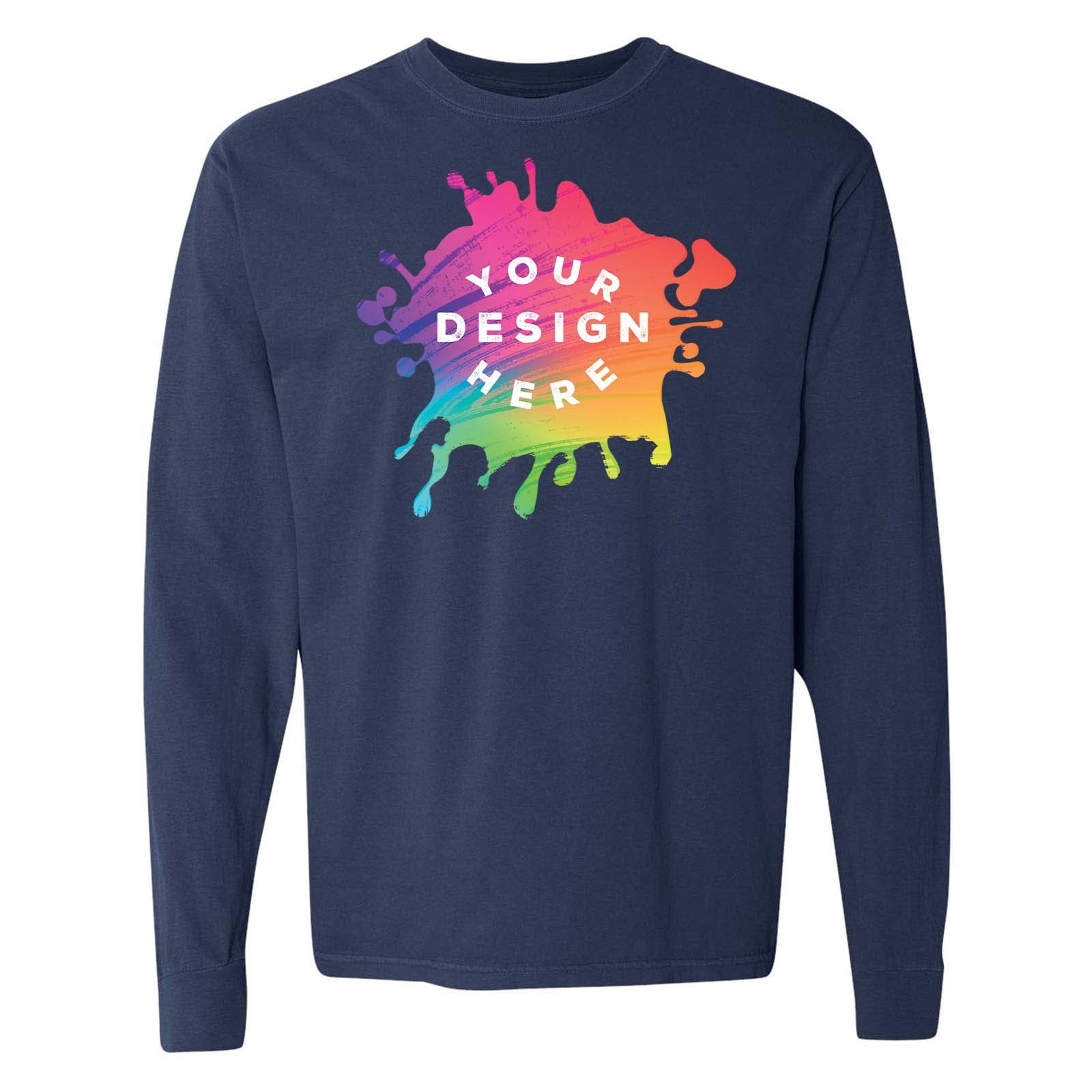 Comfort Colors Garment Dyed Heavyweight Men's 100% Cotton Long Sleeve T-Shirt - Mato & Hash