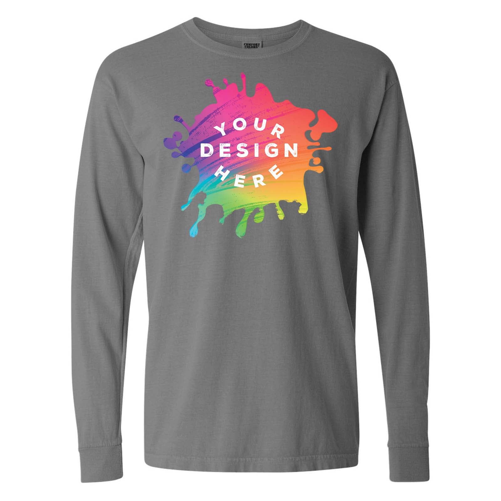 Comfort Colors Garment Dyed Heavyweight Men's 100% Cotton Long Sleeve T-Shirt - Mato & Hash