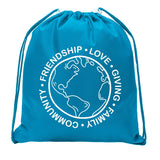 Community Globe Mini Polyester Drawstring Bag - Mato & Hash