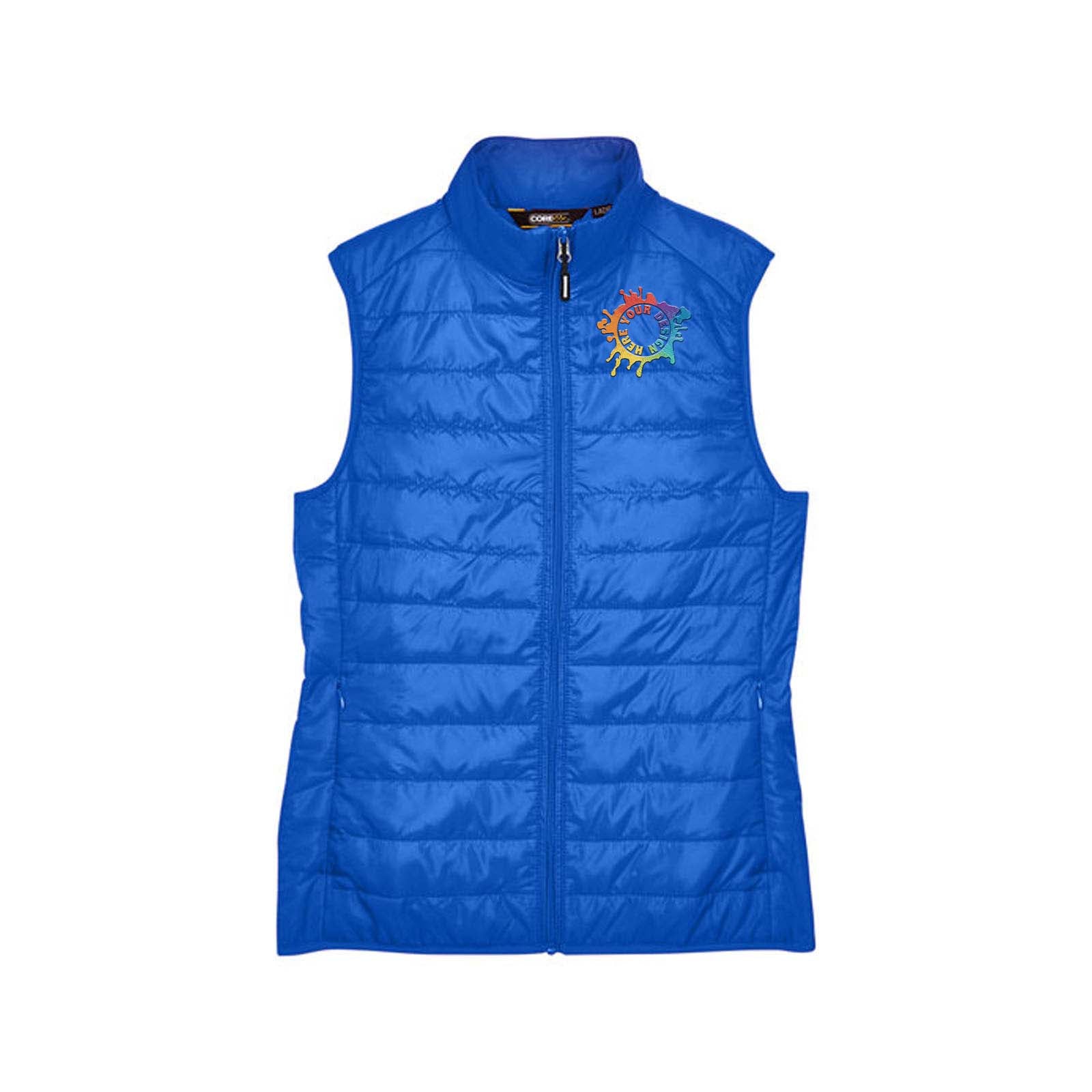 Core 365 Ladies' Prevail Packable Puffer Vest Jacket Embroidery - Mato & Hash