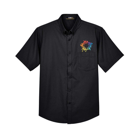 Core 365 Men's Optimum Short-Sleeve Twill Shirt Embroidery - Mato & Hash