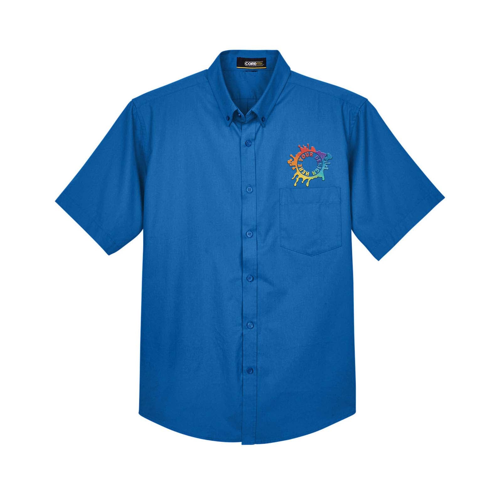 Core 365 Men's Optimum Short-Sleeve Twill Shirt Embroidery - Mato & Hash