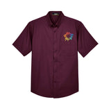 Core 365 Men's Optimum Short-Sleeve Twill Shirt Embroidery - Mato & Hash