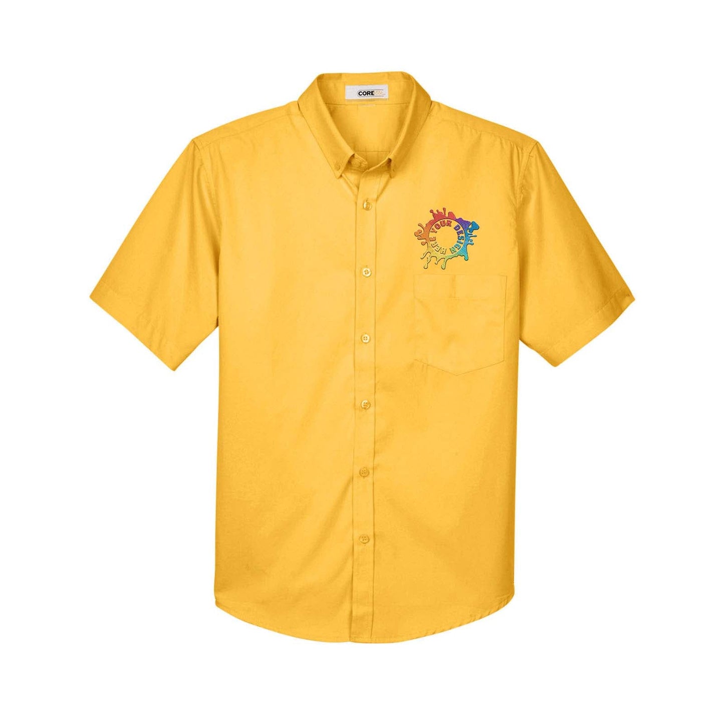 Core 365 Men's Optimum Short-Sleeve Twill Shirt Embroidery - Mato & Hash