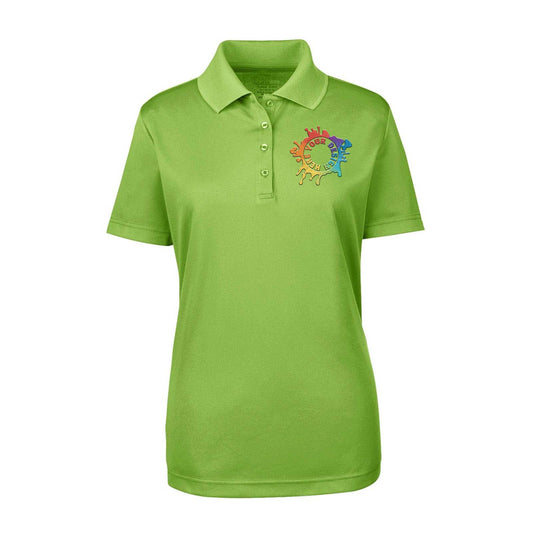 Core365 Ladies' Origin Performance 100% Polyester Piqué Polo T-Shirt Embroidery - Mato & Hash