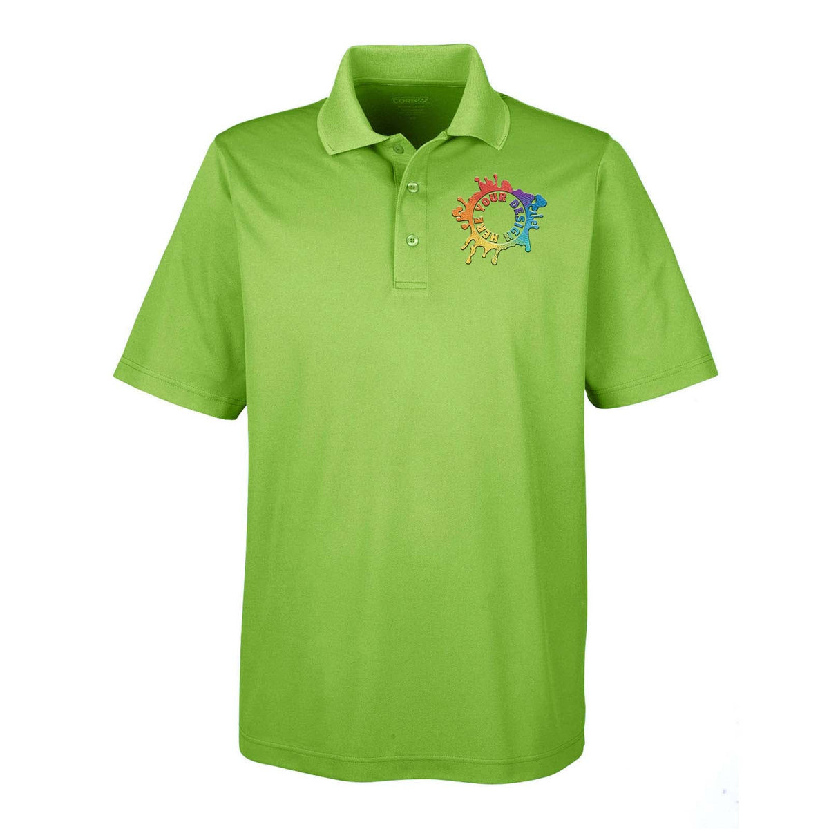 Core365 Men's Origin Performance 100% Polyester Piqué Polo T-Shirt Embroidery - Mato & Hash