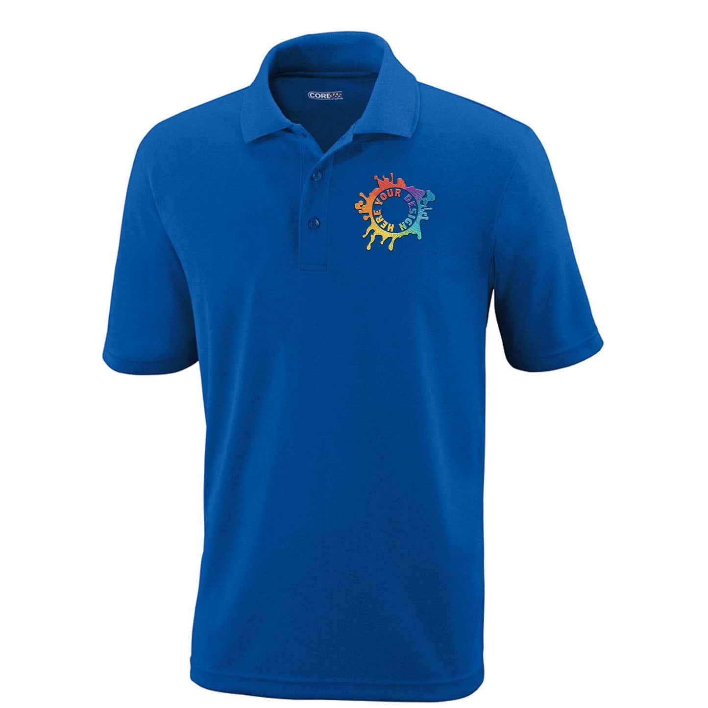 Core365 Men's Origin Performance 100% Polyester Piqué Polo T-Shirt Embroidery - Mato & Hash