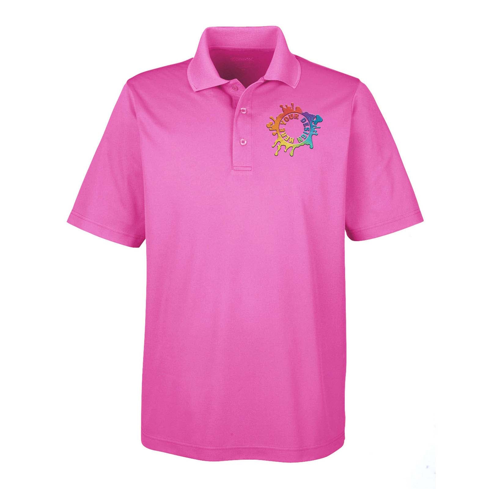 Core365 Men's Origin Performance 100% Polyester Piqué Polo T-Shirt Embroidery - Mato & Hash