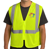 CornerStone® ANSI 107 Class 2 Economy Mesh Zippered Vest Embroidery - Mato & Hash