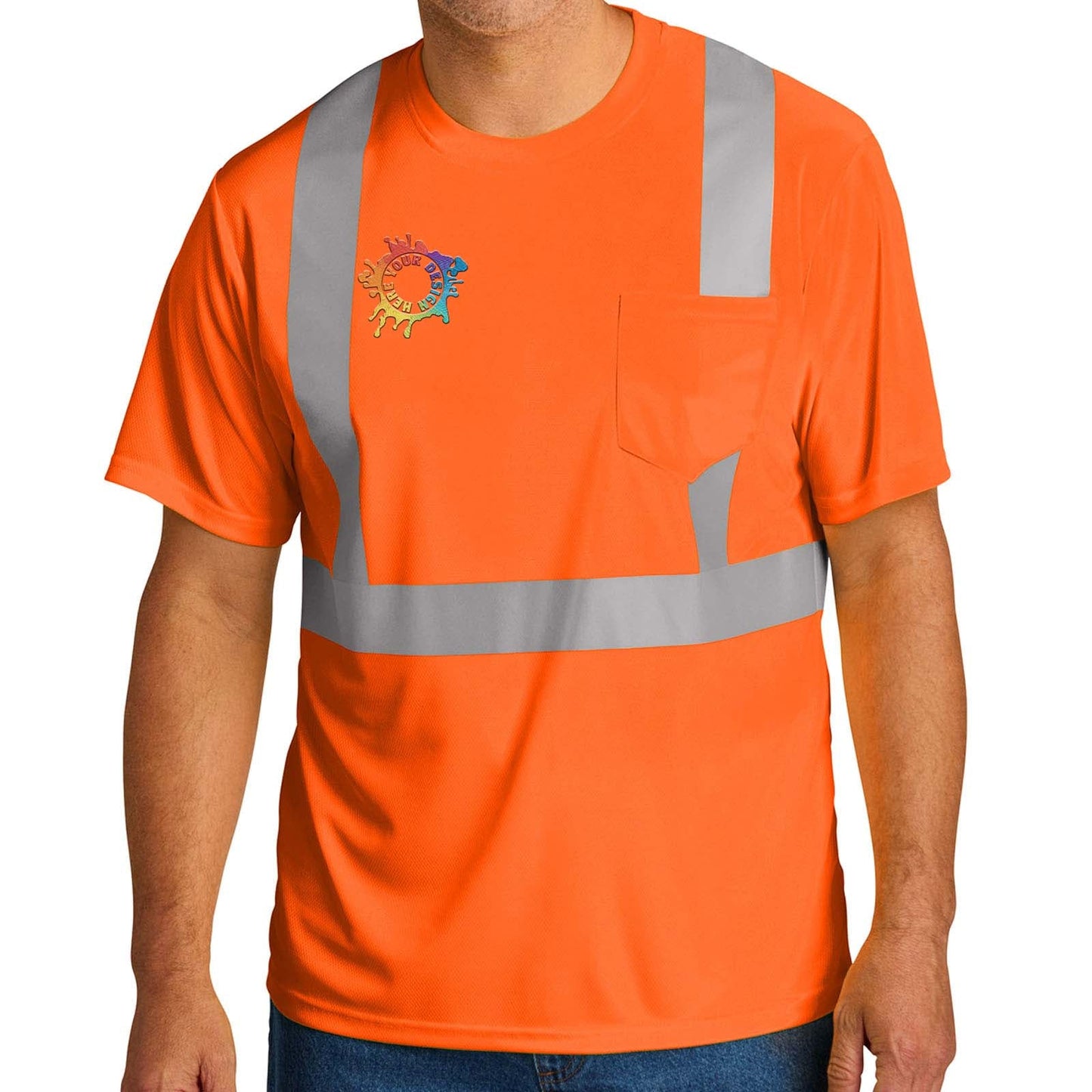 CornerStone® Ansi 107 Class 2 Mesh Tee Embroidery - Mato & Hash