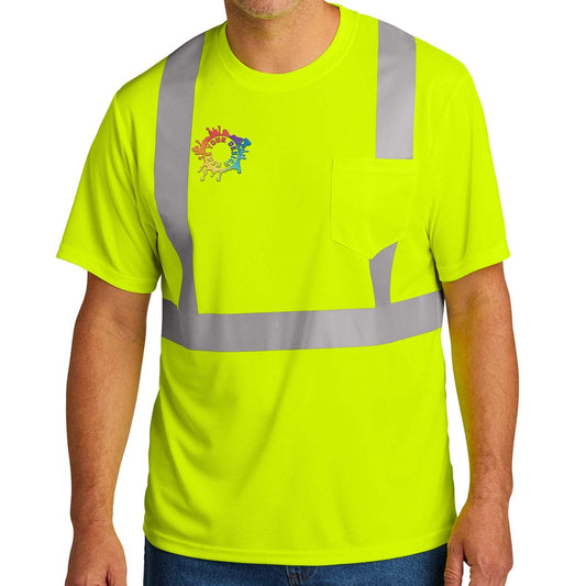CornerStone® Ansi 107 Class 2 Mesh Tee Embroidery - Mato & Hash