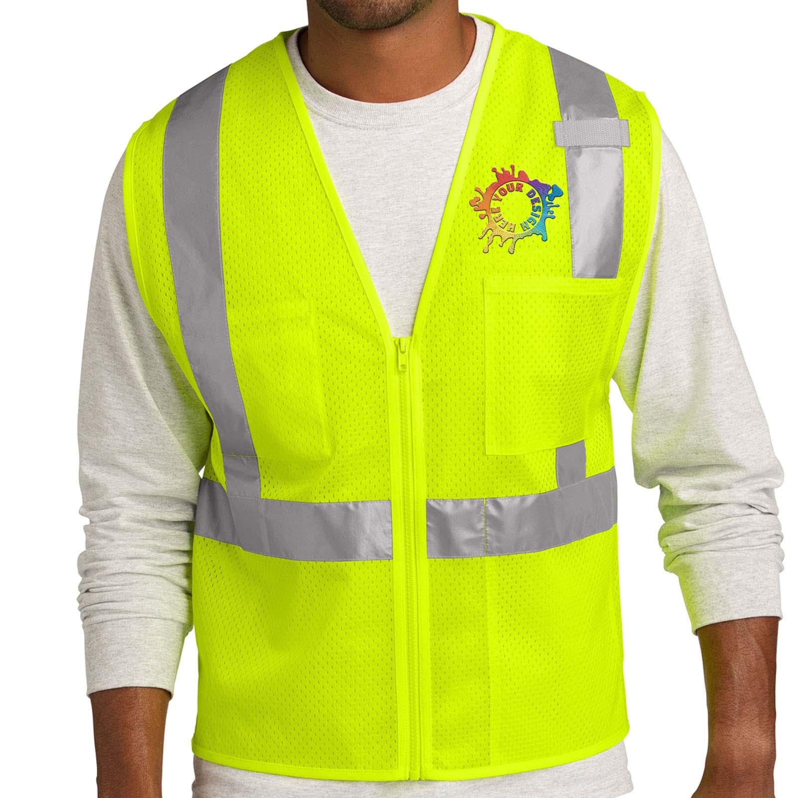 CornerStone® ANSI 107 Class 2 Mesh Zippered Embroidery - Mato & Hash