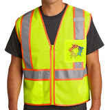 CornerStone® ANSI 107 Class 2 Mesh Zippered Two-Tone Vest Embroidery