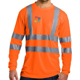 CornerStone® - ANSI 107 Class 3 Long Sleeve Snag-Resistant Reflective T-Shirt Embroidery - Mato & Hash