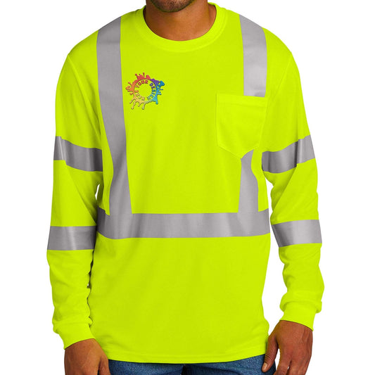 CornerStone® ANSI 107 Class 3 Mesh Long Sleeve Tee Embroidery - Mato & Hash