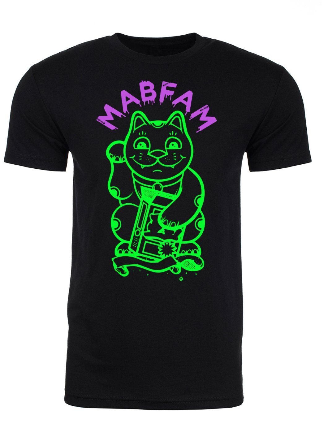 Craig M October "Green and Purple Cat" Front Print - Mato & Hash