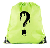 Creepy Question Mark Polyester Drawstring Bag - Mato & Hash