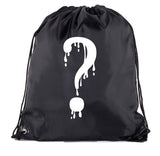 Creepy Question Mark Polyester Drawstring Bag