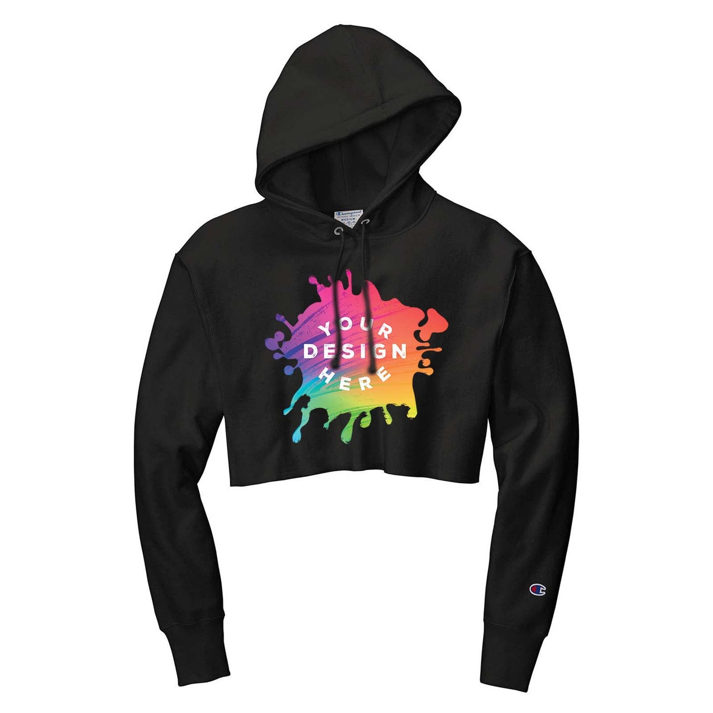 Custom Champion ® Women’s Reverse Weave ® Cropped Cut-Off Hooded Sweatshirt - Mato & Hash