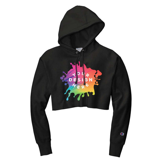 Custom Champion ® Women’s Reverse Weave ® Cropped Cut-Off Hooded Sweatshirt - Mato & Hash