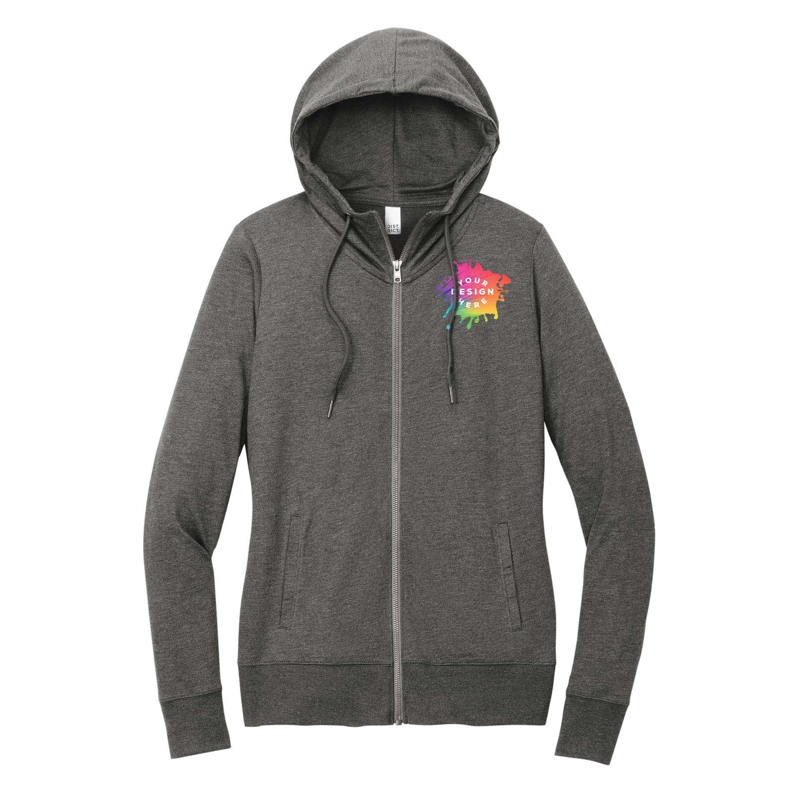 Custom District® Women’s Featherweight French Terry™ Full-Zip Hoodie - Mato & Hash