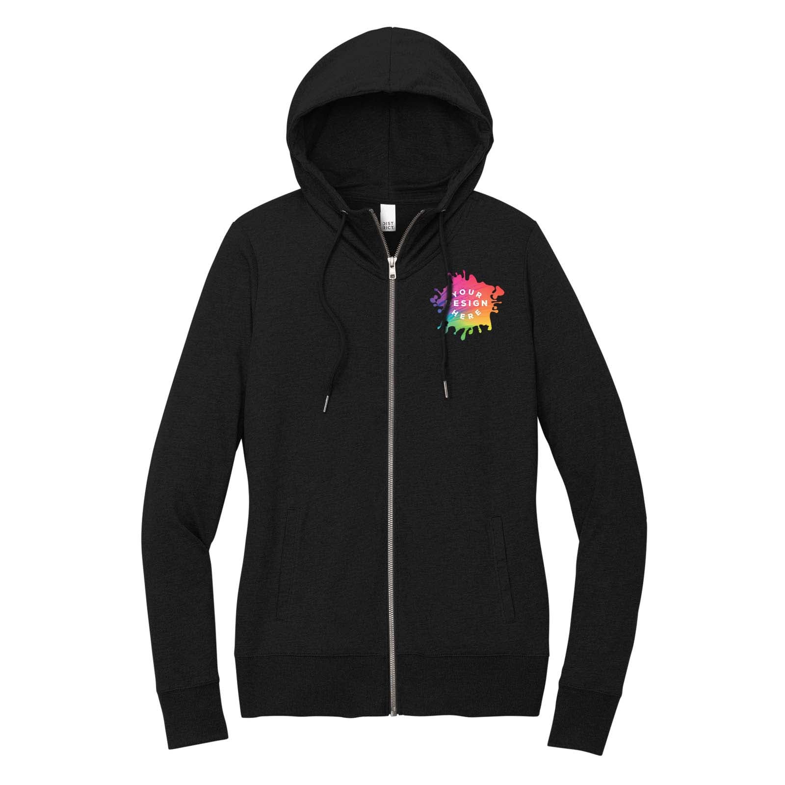 Custom District® Women's Featherweight French Terry™ Full-Zip Hoodie