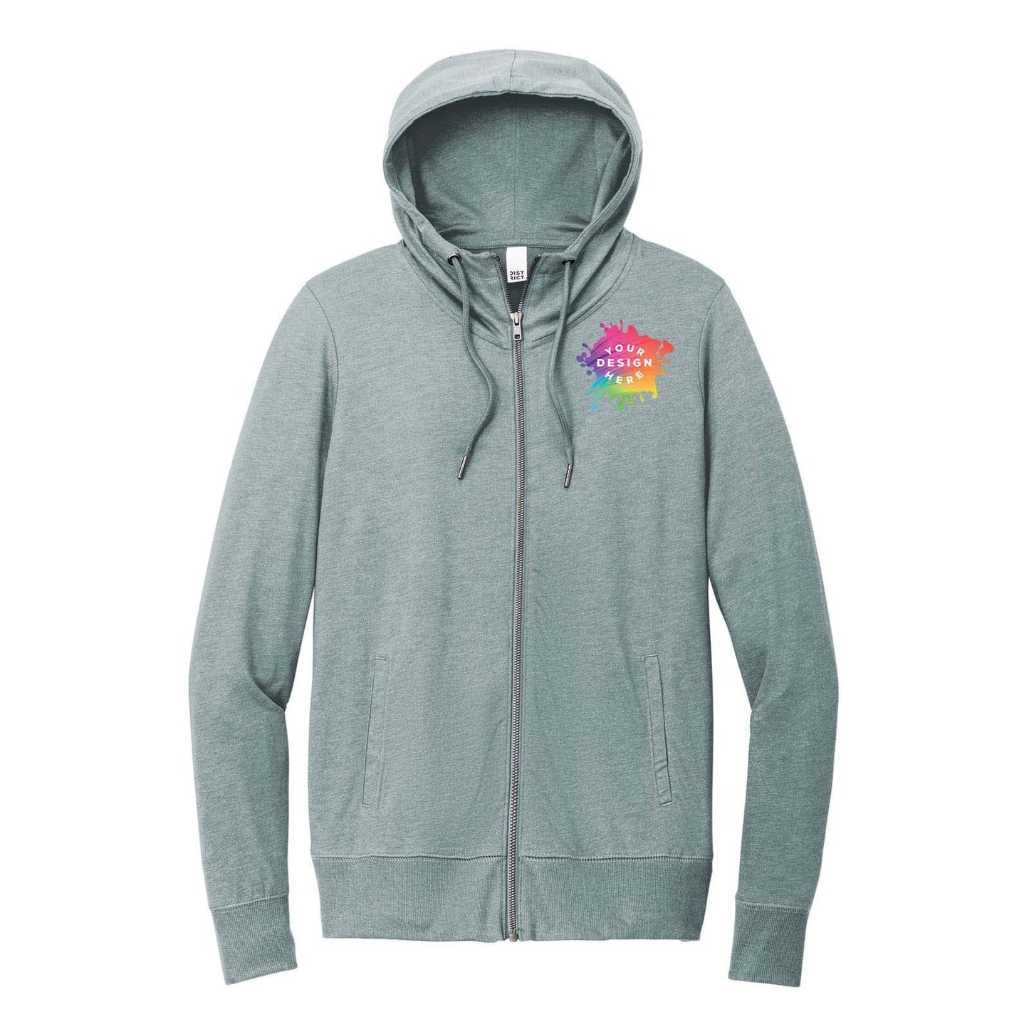Custom District® Women’s Featherweight French Terry™ Full-Zip Hoodie - Mato & Hash