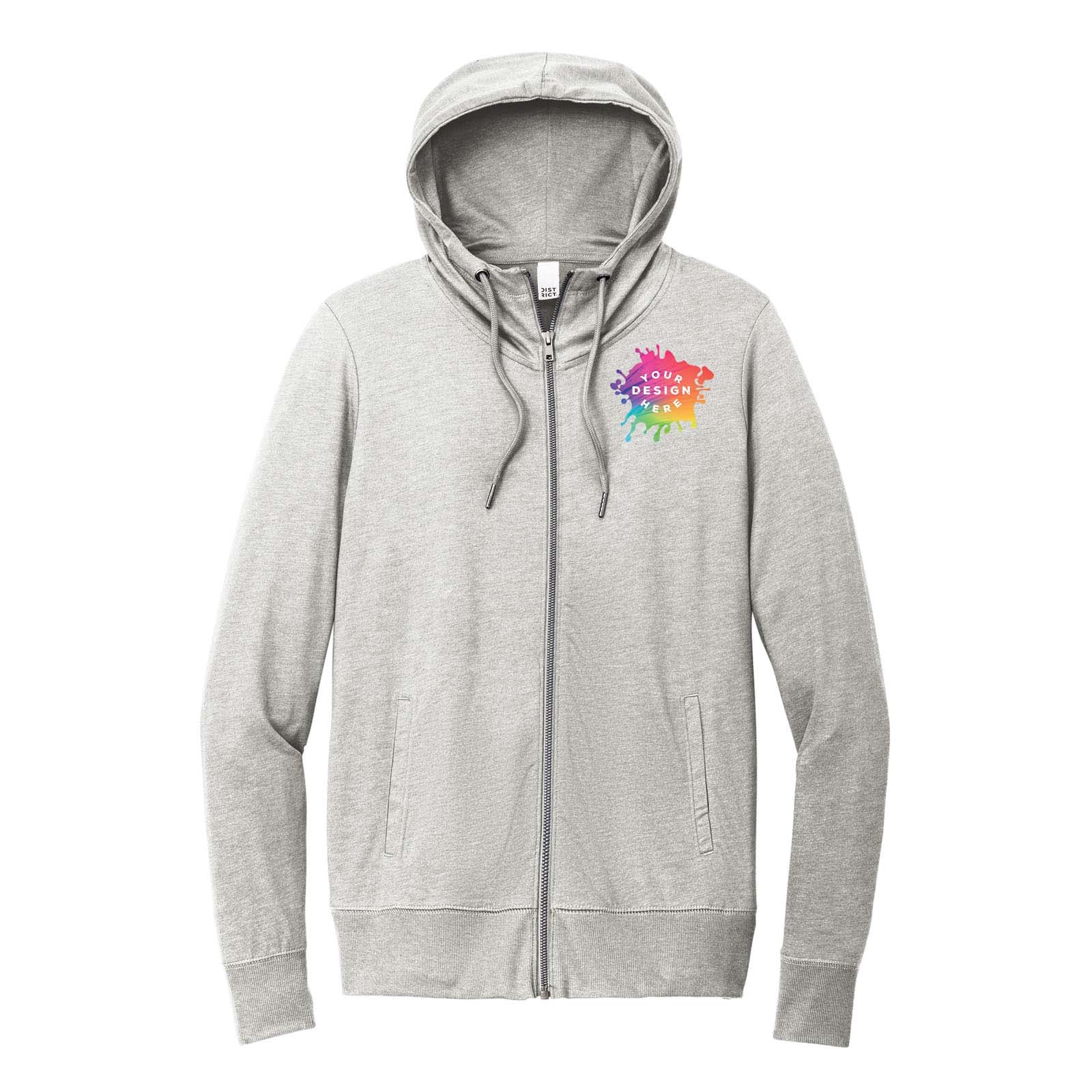 Custom District® Women’s Featherweight French Terry™ Full-Zip Hoodie - Mato & Hash