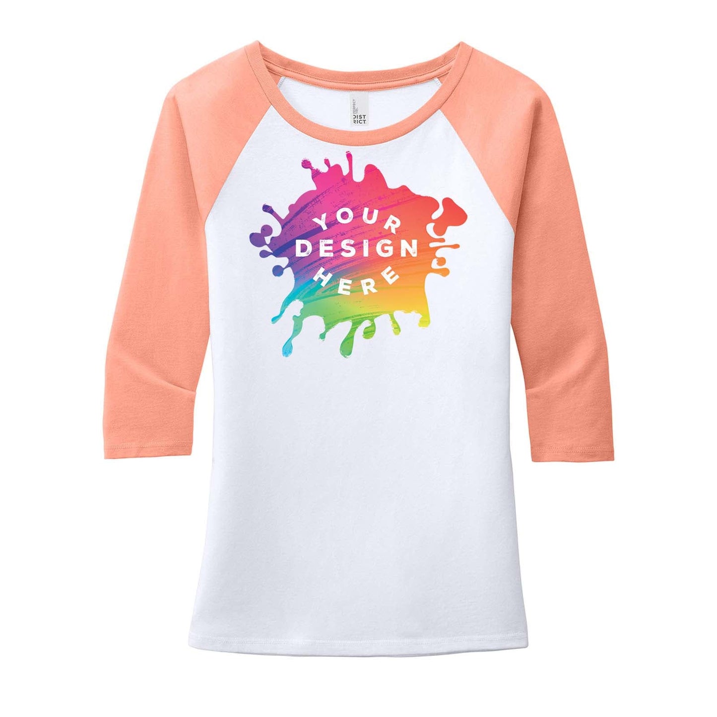 Custom District ® Women's Perfect Tri ® 3/4 Sleeve Raglan - Mato & Hash