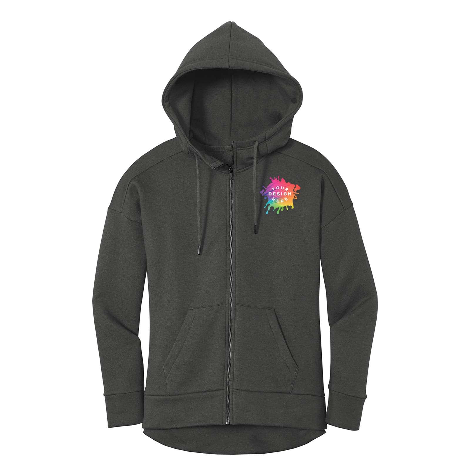 Custom District® Women’s Perfect Weight® Fleece Drop Shoulder Full-Zip Hoodie - Mato & Hash