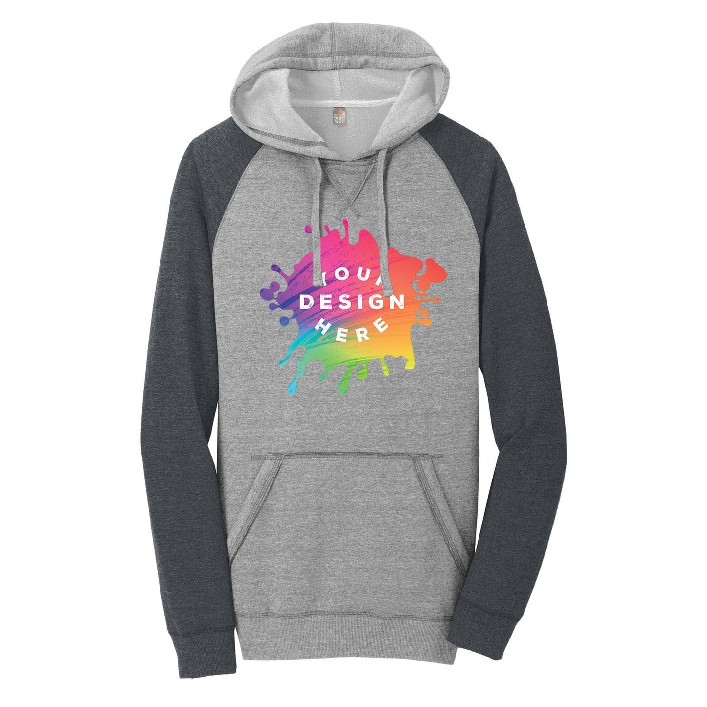 Custom District ® Young Mens Lightweight Fleece Raglan Hoodie - Mato & Hash