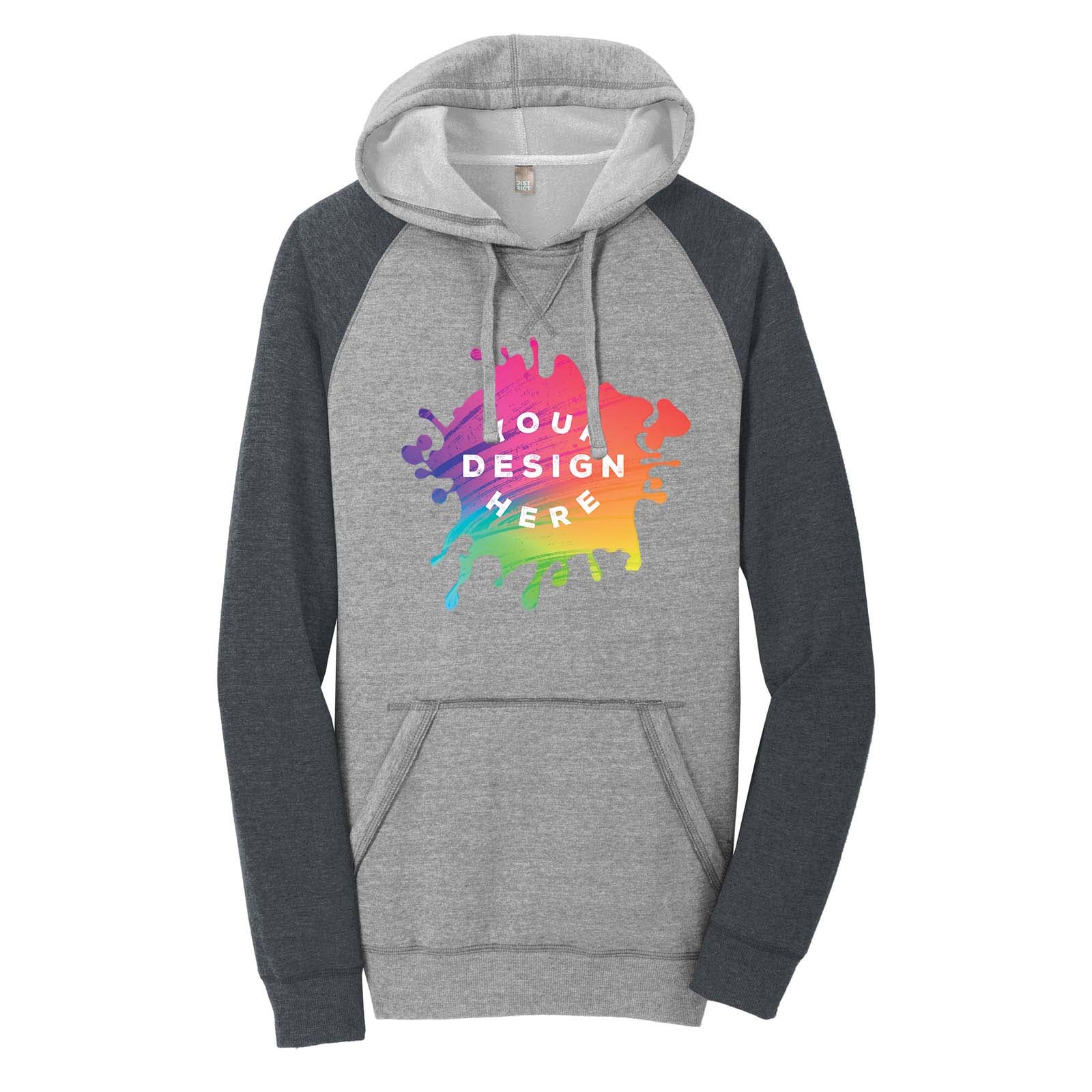 Custom District ® Young Mens Lightweight Fleece Raglan Hoodie - Mato & Hash