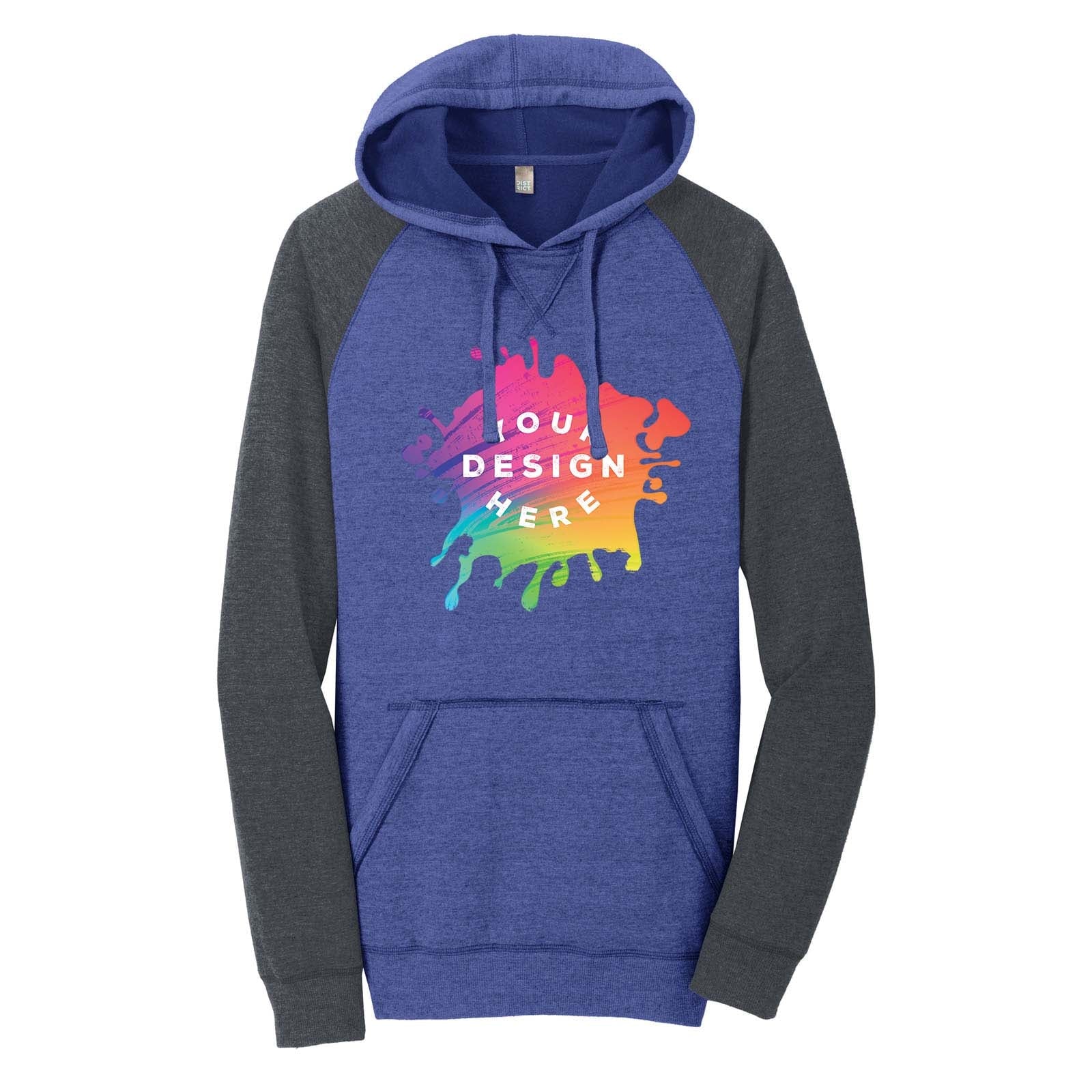 Custom District ® Young Mens Lightweight Fleece Raglan Hoodie - Mato & Hash