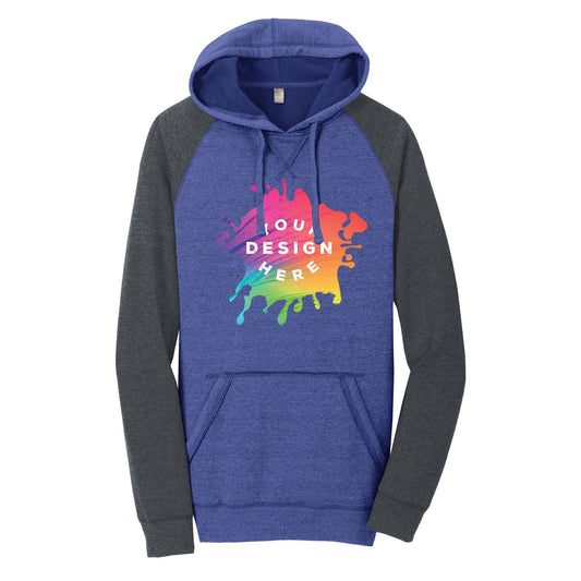 Custom District ® Young Mens Lightweight Fleece Raglan Hoodie - Mato & Hash