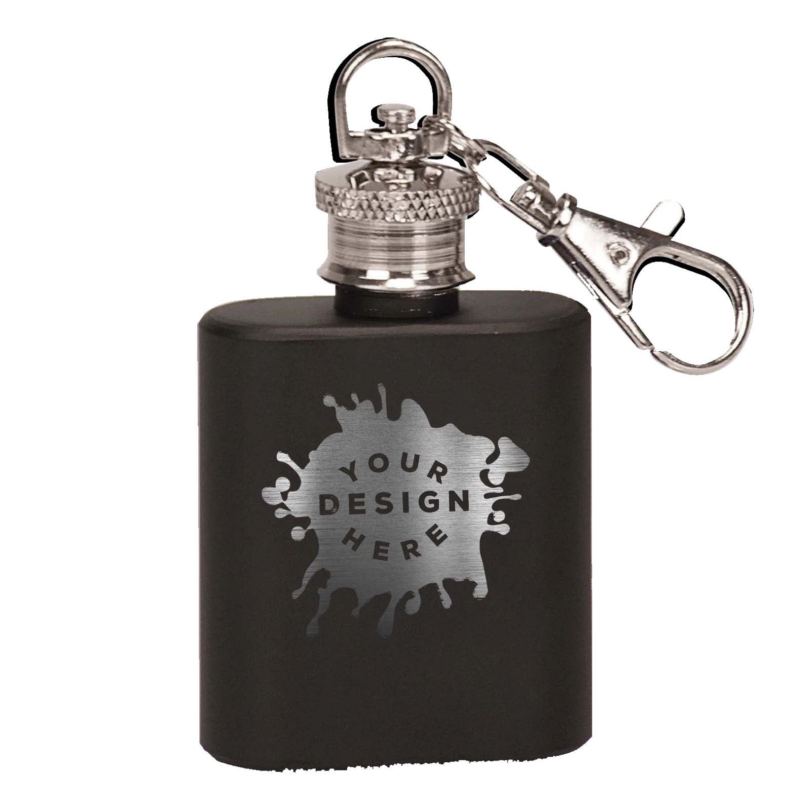 Custom Engraved Keychain Flasks - Five (5) Colors Available - Mato & Hash