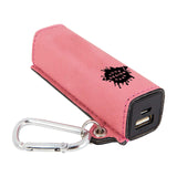 Custom-Engraved Laserable Leatherette 2200 mAh Power Bank with USB Cord - Mato & Hash