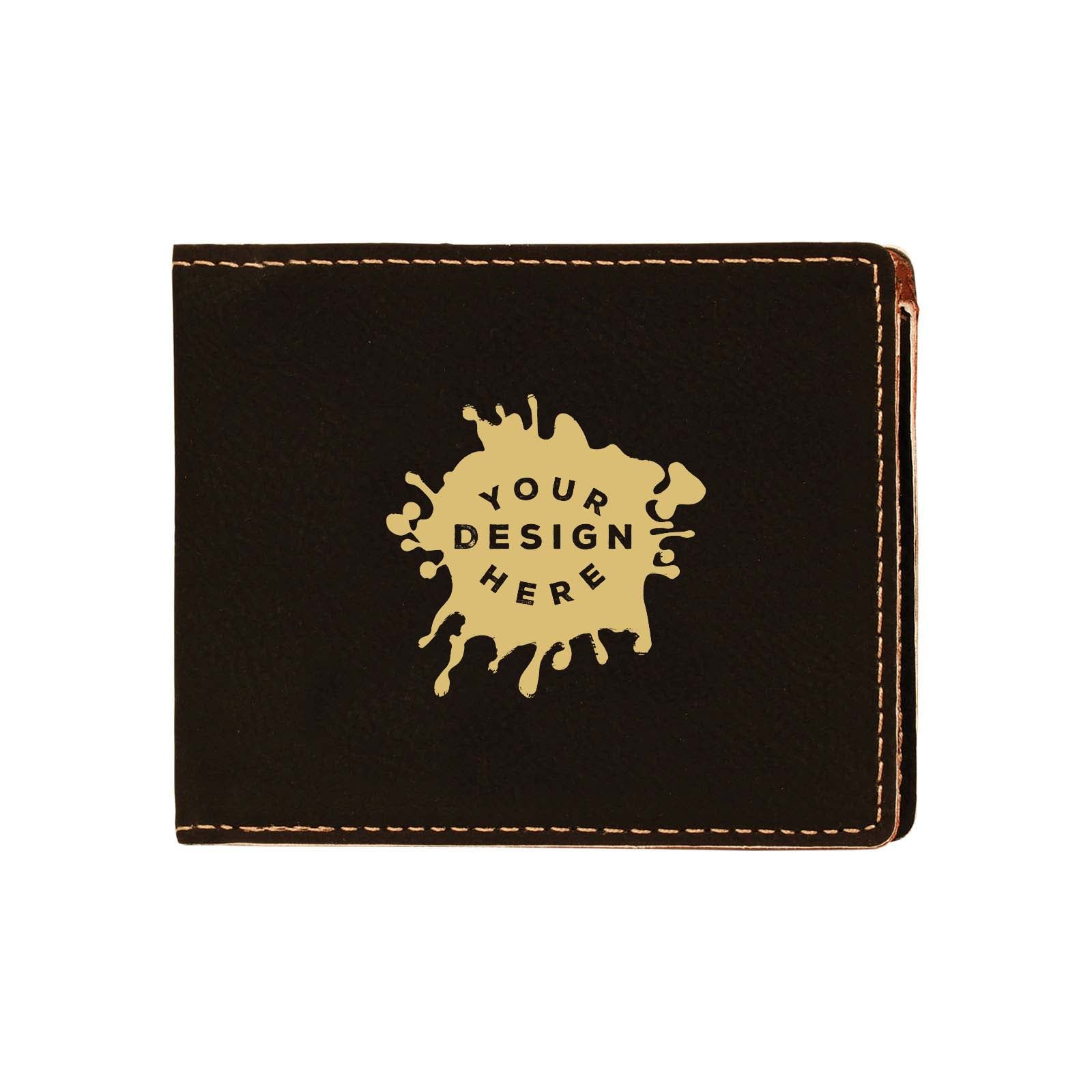 Custom-Engraved Laserable Leatherette Bifold Wallet - Mato & Hash