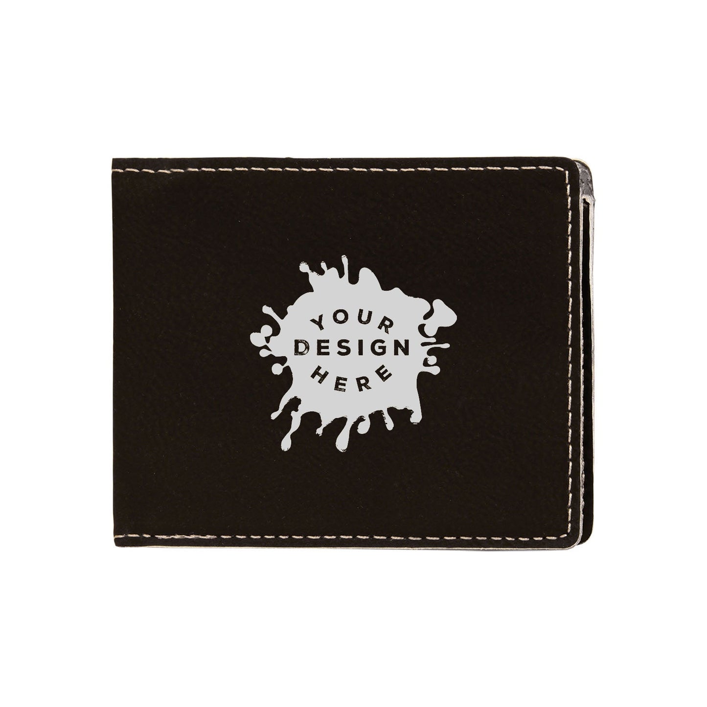 Custom-Engraved Laserable Leatherette Bifold Wallet - Mato & Hash