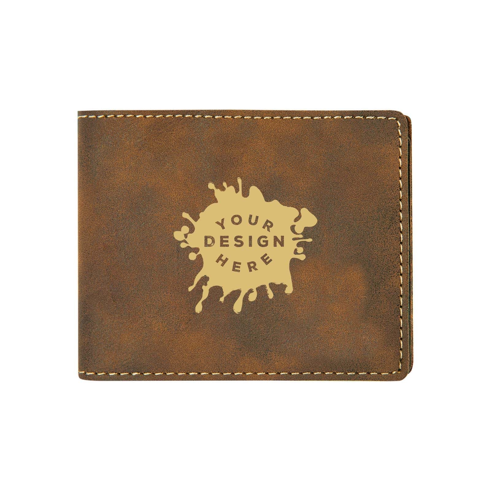 Custom-Engraved Laserable Leatherette Bifold Wallet - Mato & Hash