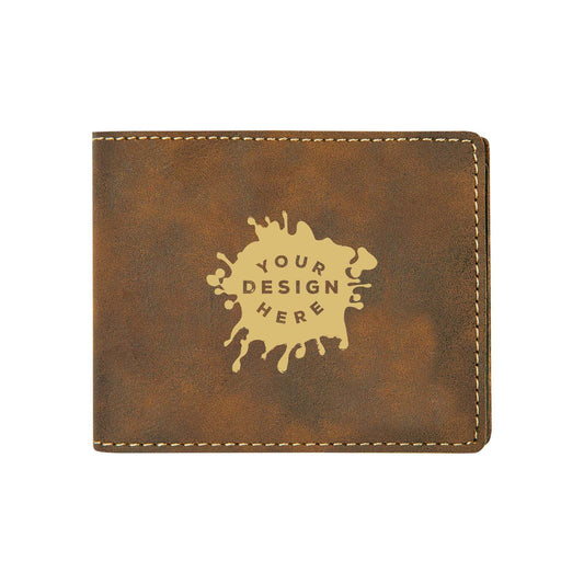 Custom-Engraved Laserable Leatherette Bifold Wallet - Mato & Hash