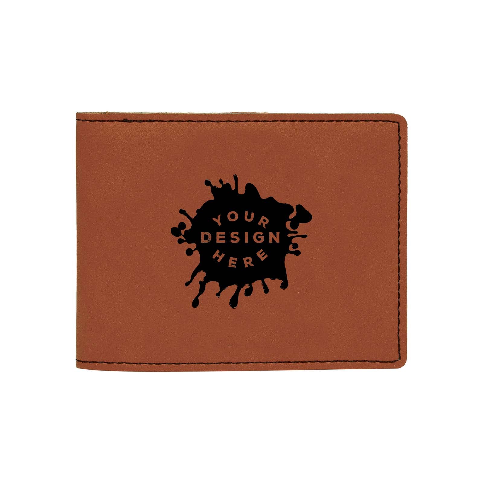 Custom-Engraved Laserable Leatherette Bifold Wallet - Mato & Hash