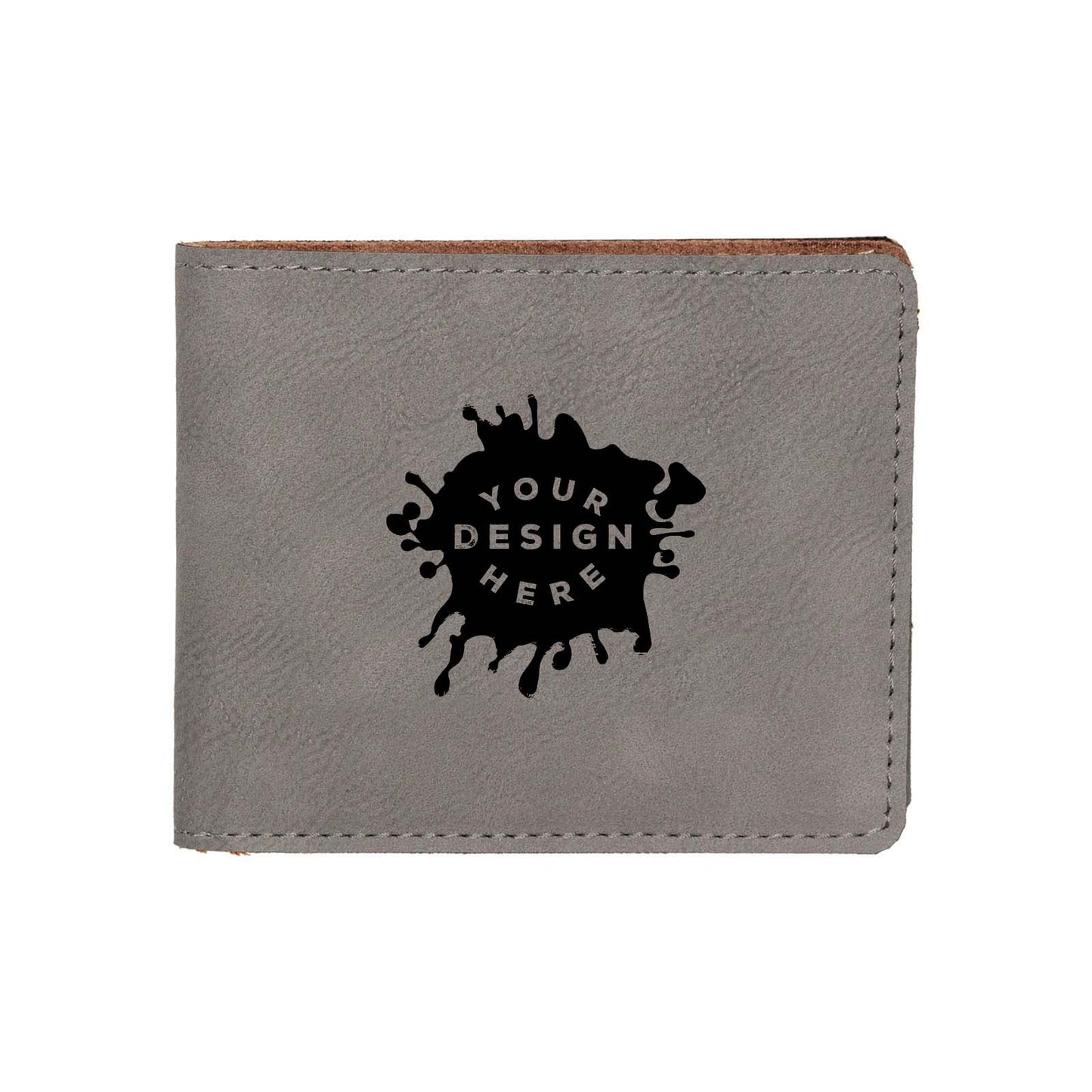 Custom-Engraved Laserable Leatherette Bifold Wallet - Mato & Hash