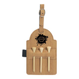 Custom-Engraved Laserable Leatherette Golf Bag Tag with 3 Wooden Tees - Mato & Hash