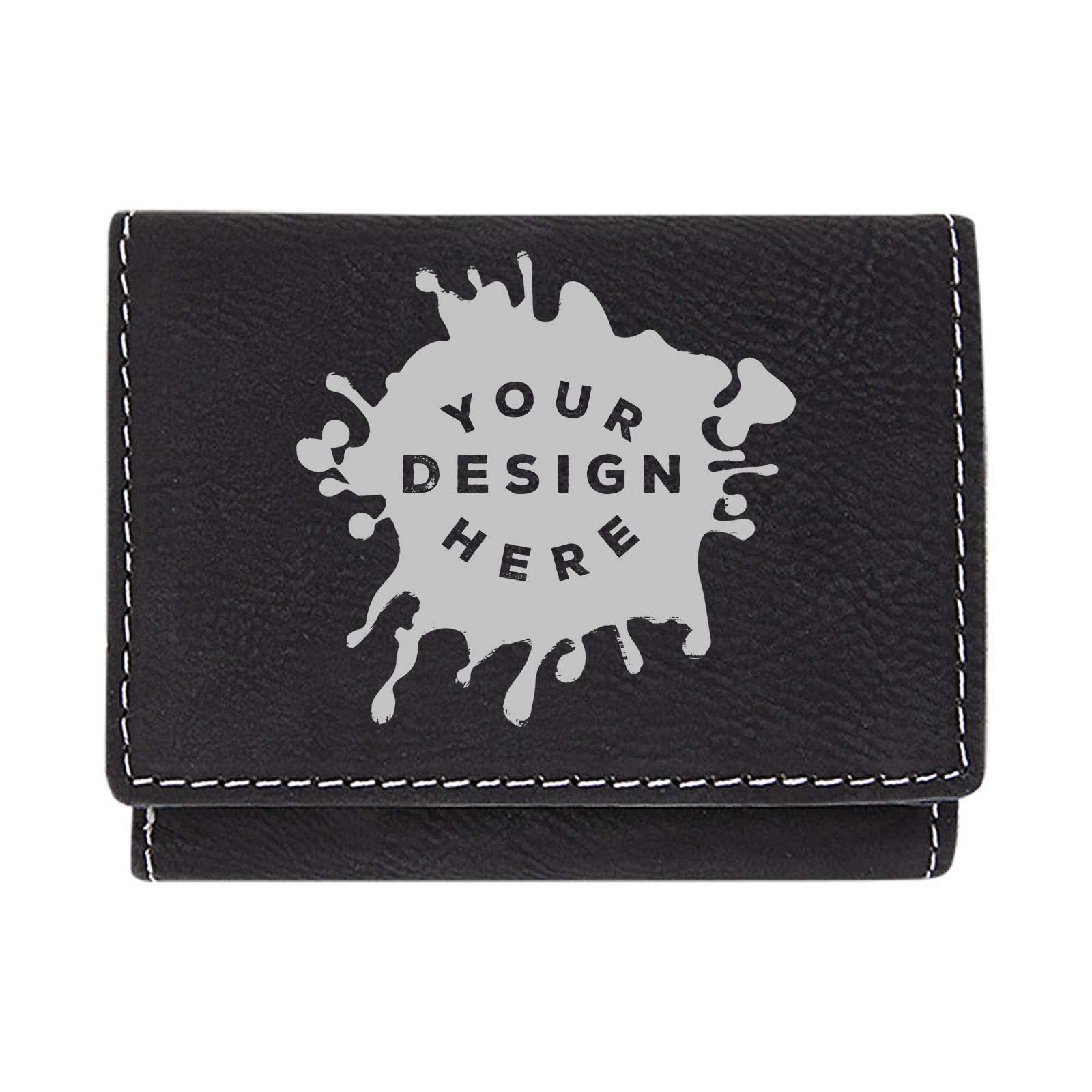 Custom-Engraved Laserable Leatherette Trifold Wallet - Mato & Hash