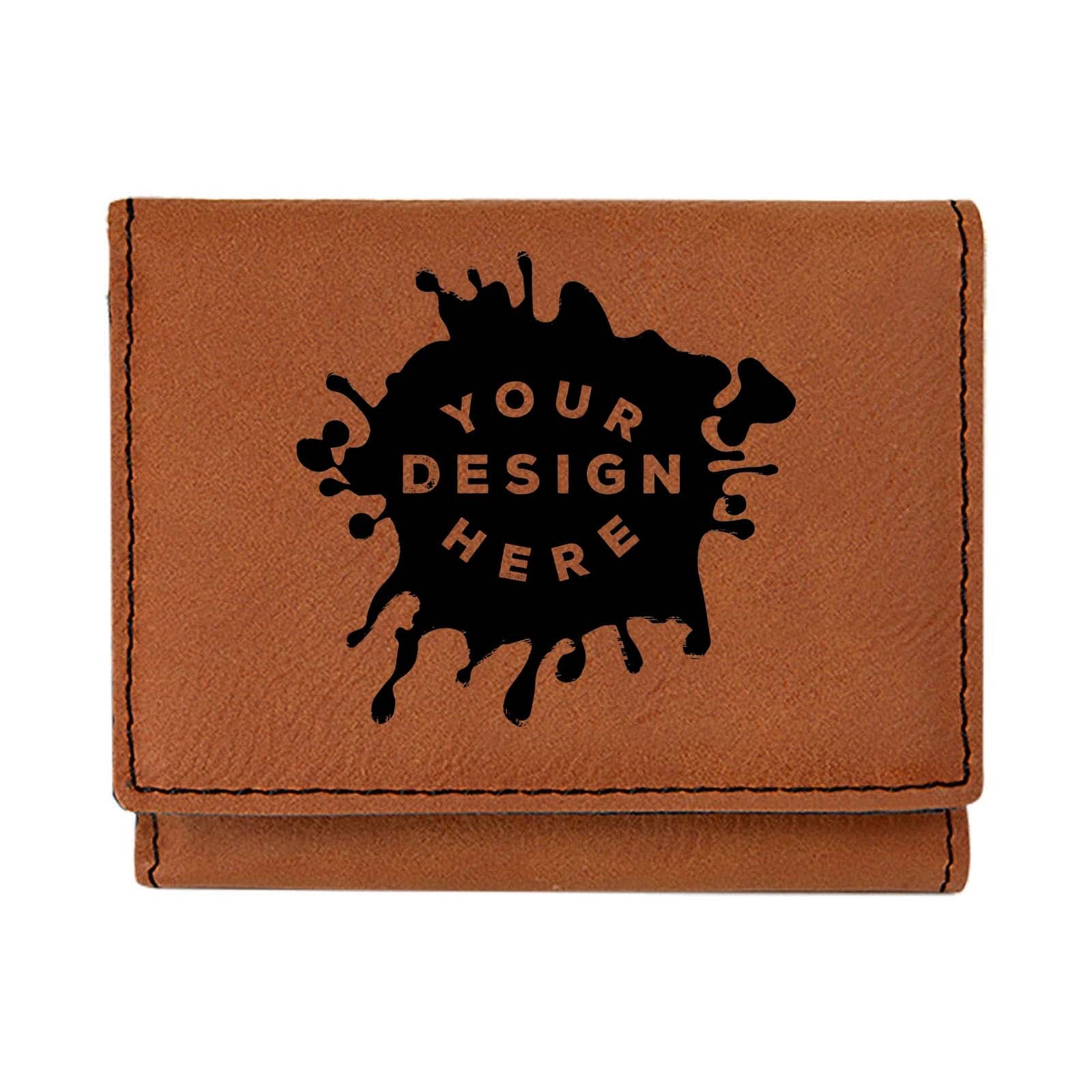 Novelty Kid's Personalized Black Leather Trifold Wallet 